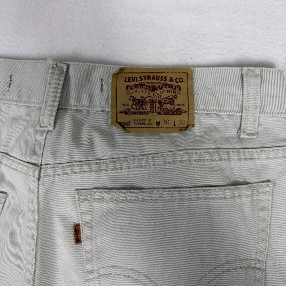 Vtg‎ Levi's 550 Special Reserve Orange Tab Khaki 32x28 Relaxed Tapered Jeans